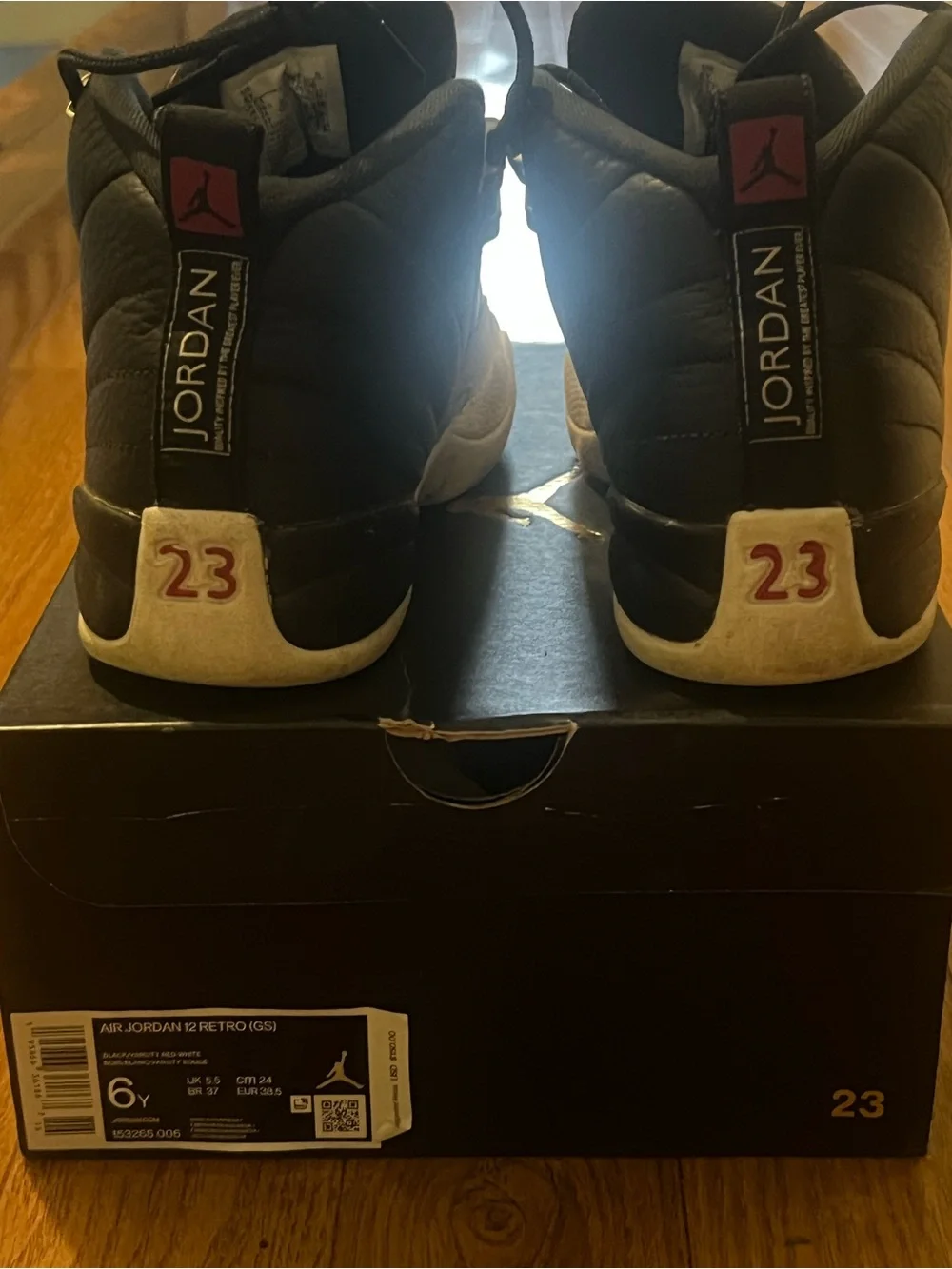 Jordan Men’s Black/White Sneakers with Red Jumpman